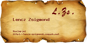 Lencz Zsigmond névjegykártya